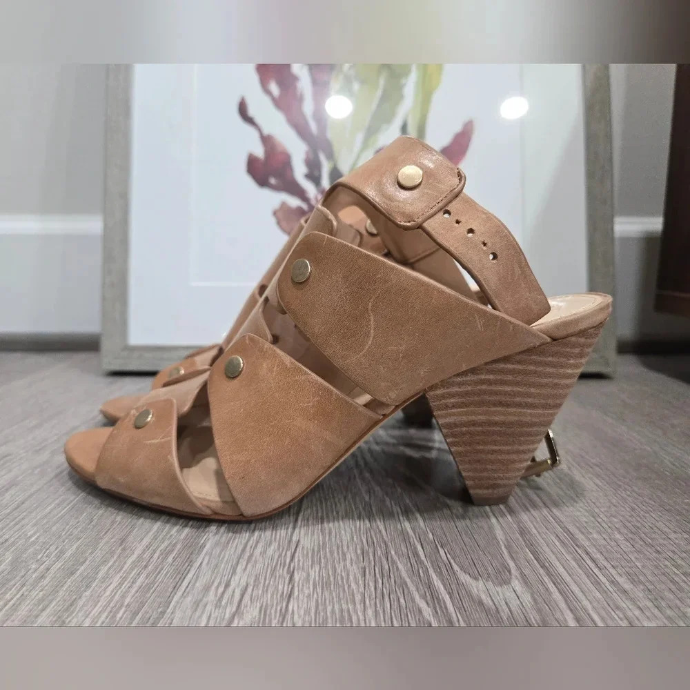 Vince Camuto Ekerd Cutout Leather Sandal Women's Shoes sz 9 - Picture 2 of 7